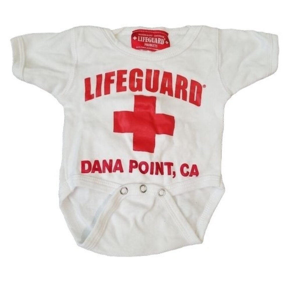 Lifeguard bodysuit Sz 0-3 Months boys or girls white color summer‎ beach